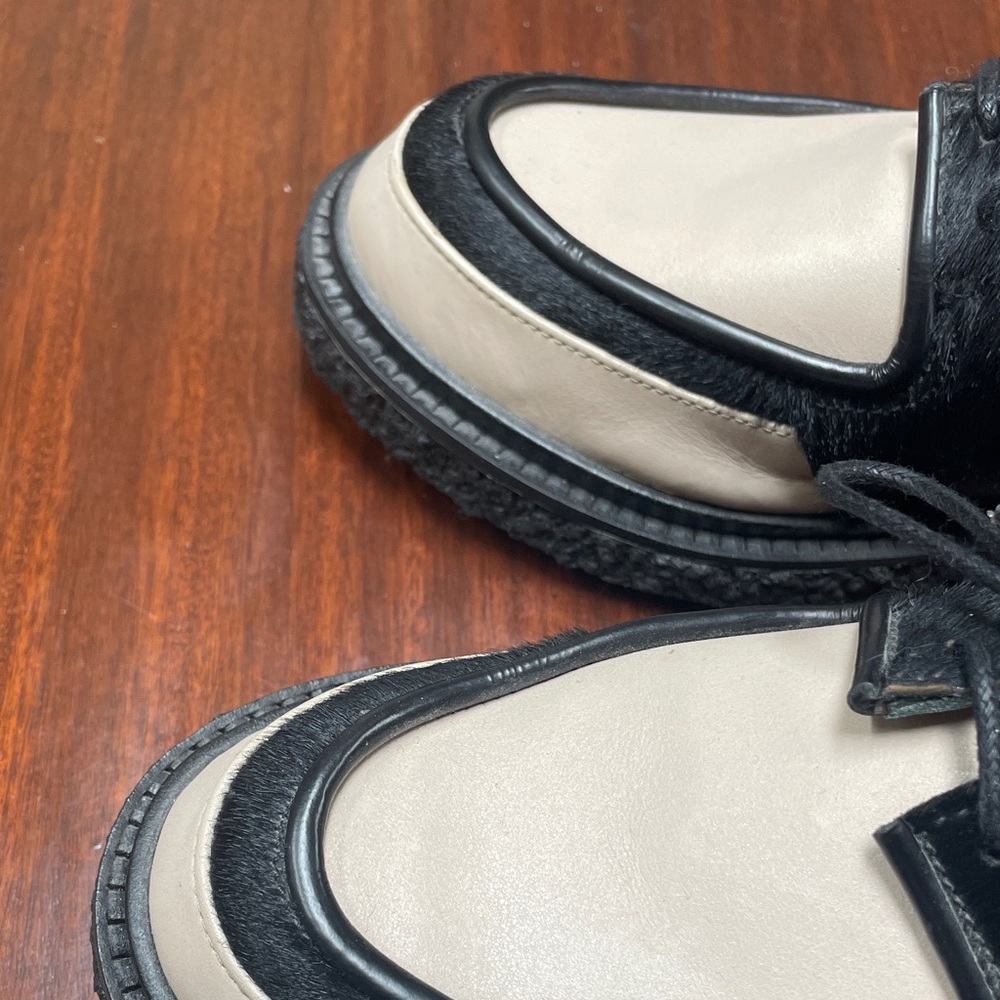 Luxury Adieu Paris Two-Tone Derby Shoes with real pony hair & creeper platform - Picture 5 of 7
